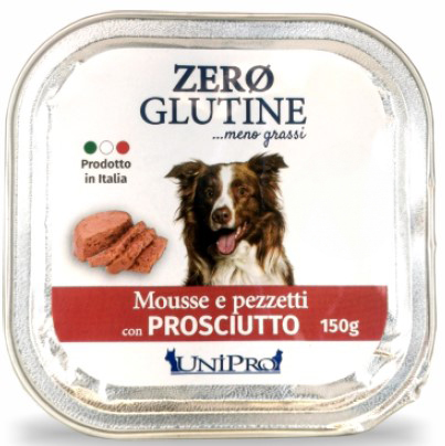 UniPro Unicamente Glutine Zero - bezglutenowa karma dla psa 150g kawałki szynki Prosciutto w musie - UniPro zdjęcie 1