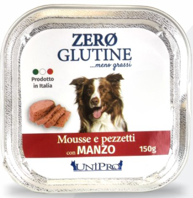 UniPro Unicamente Glutine Zero - bezglutenowa karma dla psa 150g kawałki wołowiny w musie - UniPro zdjęcie 1