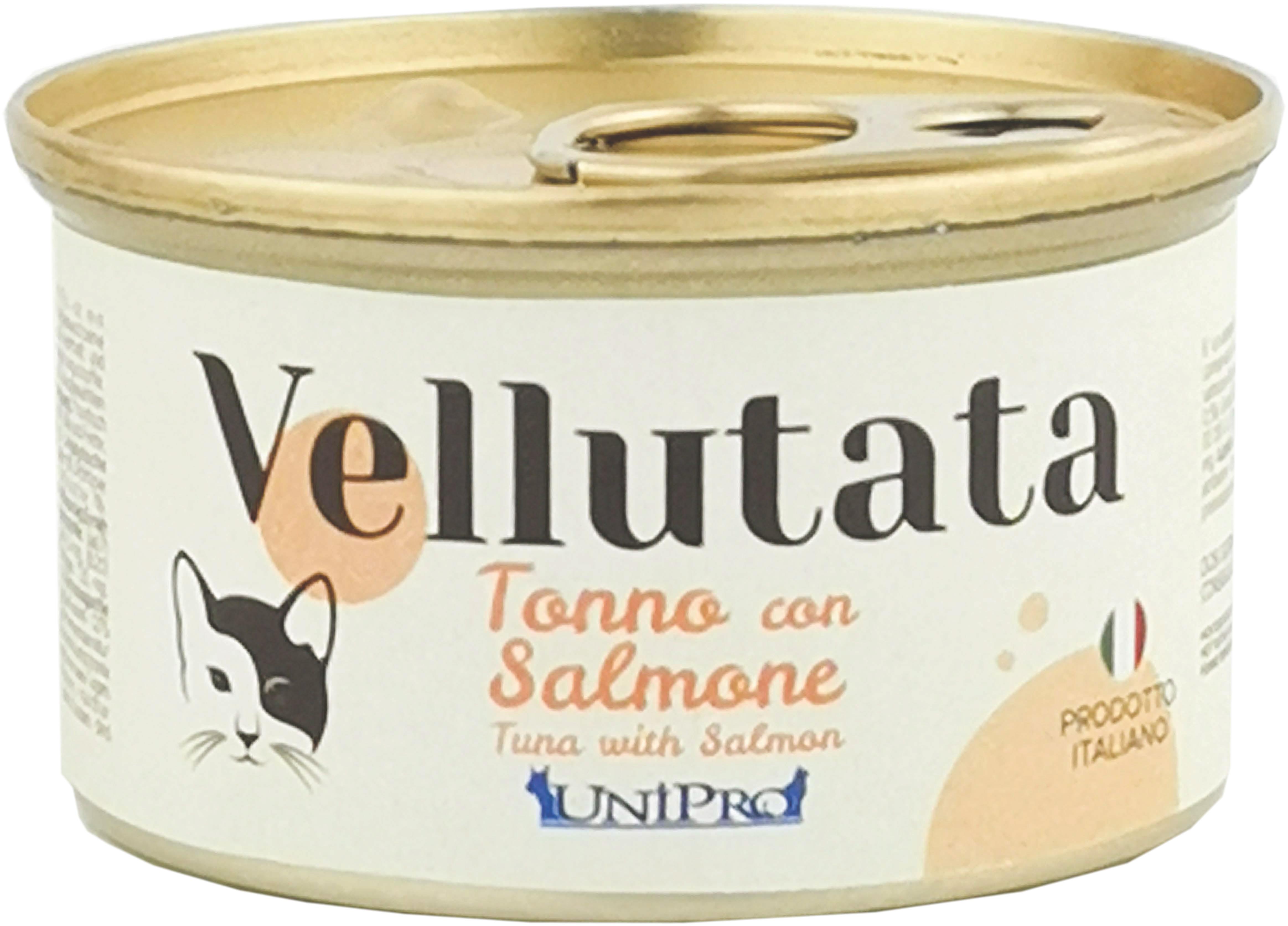 UniPro Vellutata karma dla kota 85g tuńczyk- łosoś delikatna, aksamitna z dodatkiem mleka - UniPro zdjęcie 1