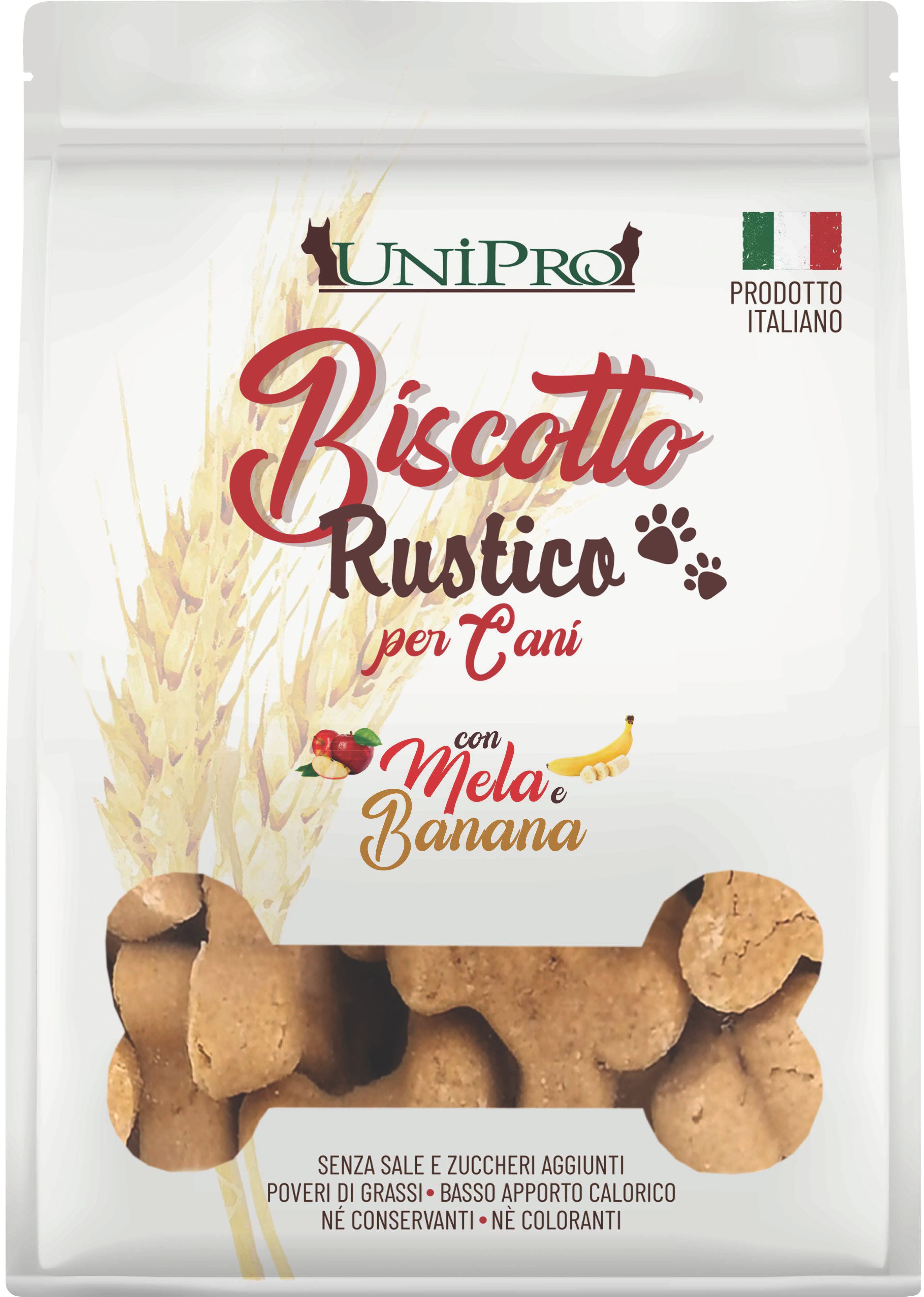 UniPro Biscotto Rustico przysmak włoskie ciasteczka dla psa 300g jabłkowo-bananowe ( wielkość ciasteczka ok.3,5cm ) - UniPro zdjęcie 1