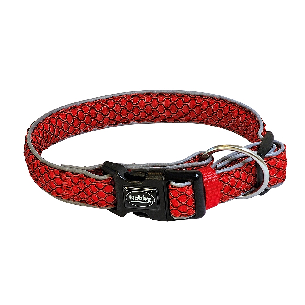 Obroża dla psa Nobby Mesh Air M-L 32 mm, 40-55 cm czerwona - Nobby zdjęcie 1