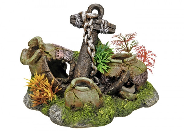 Ozdoba akwariowa Nobby " Jars and anchor " 16x14x11,5 cm - " starożytne dzbanki i kotwica " - Nobby zdjęcie 1