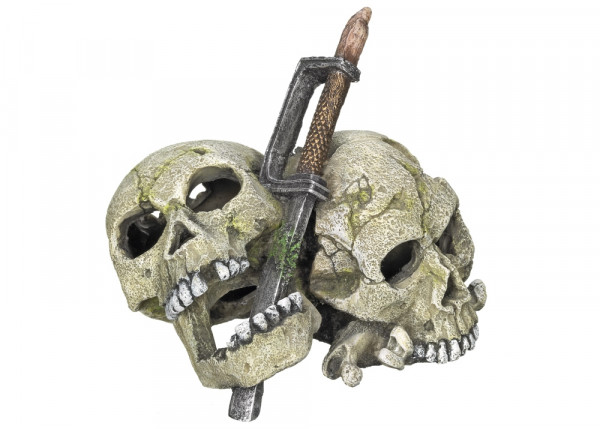 Ozdoba akwariowa Nobby " Skulls " 14,5x12x12,4 cm - " Czaszki z mieczem " - Nobby zdjęcie 1