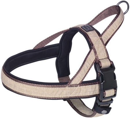 Szelki dla psa Nobby Classic Linen Deluxe M-L 25/35mm, 42cm / 50-64cm brązowe - Nobby zdjęcie 1