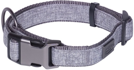 Obroża dla psa Nobby Linen Deluxe S-M 20mm, 28-40cm szara - Nobby zdjęcie 1
