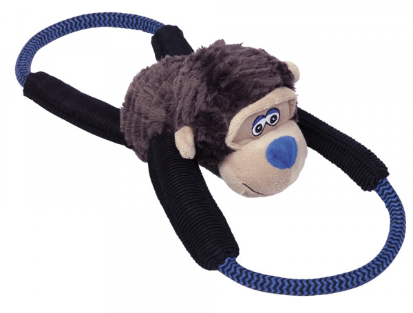 Pluszowa zabawka dla psa Nobby plusz animal Stretch with rope Monkey 50cm - pluszowa, z liną, piszczałką i rozciągliwymi elementami małpka - Nobby zdjęcie 1