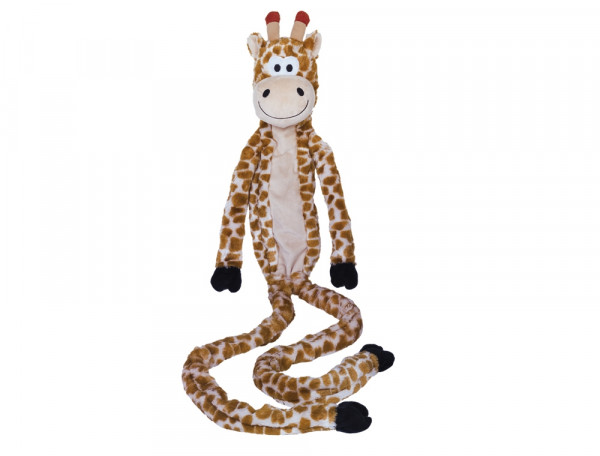 Pluszowa zabawka dla psa Nobby plush animal LONG Giraffe 113cm -długa, pluszowa żyrafa wypełniona sznurem z piszczałką i trzeszczącymi elementami - Nobby zdjęcie 1