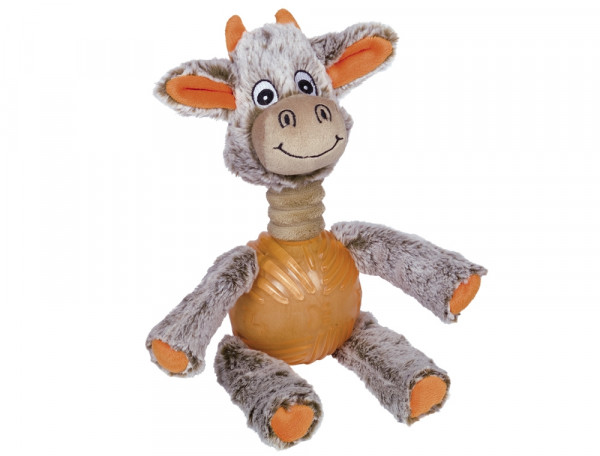 Pluszowa zabawka dla psa Nobby plush cow with TPR elements 32cm - pluszowa krowa z piszczałka i piłką z gumy termoplastycznej - Nobby zdjęcie 1