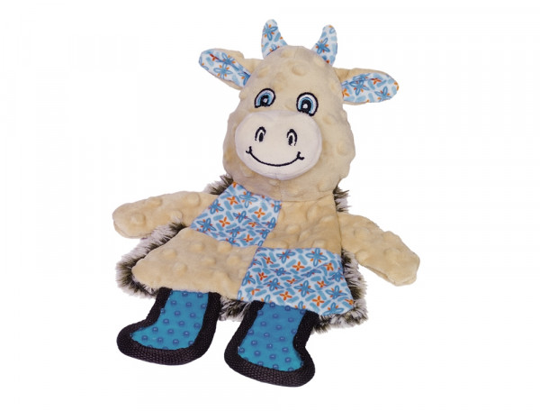 Pluszowa zabawka dla psa Nobby plush cow flat with TPR elements 30cm - pluszowa, płaska krowa z piszczałką i elementami z gumy termoplastycznej - Nobby zdjęcie 1