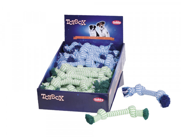 Zabawka dla psa Nobby Display playing ropes 20cm, 50g - bawełniano-poliestrowy sznur z dwoma węzłami  - Nobby zdjęcie 1