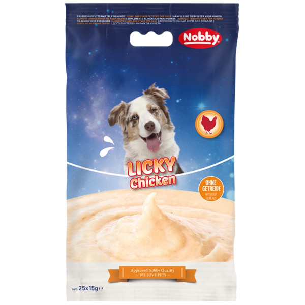 Przysmak dla psa Starsnack Licky Dog Chicken 375g ( 25*15g saszetki) Nobby - kremowa pasta z kurczakiem - Nobby zdjęcie 1