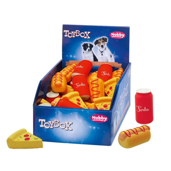 Lateksowa zabawka dla psa Nobby Fastfood 7,5 - 8cm - hot dog, pizza lub napój - Nobby zdjęcie 1