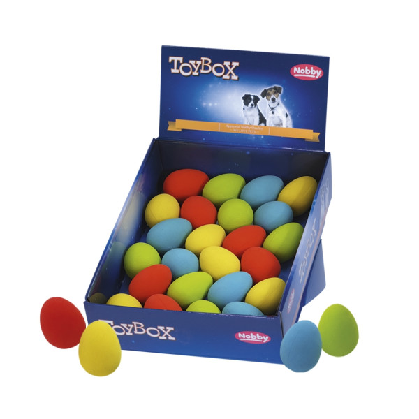 Zabawka dla psa Nobby Rubber Line Egg 5,5cm - gumowe, kolorowe jajko zmyłka - Nobby zdjęcie 1
