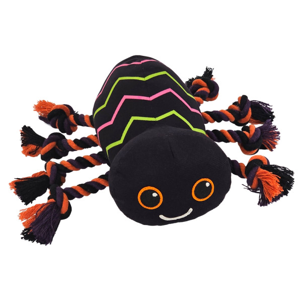 Pluszowa zabawka dla psa Nobby Halloween Plush Spider with rope 21*28 cm - pluszowy pająk na Halloween ze sznurem - Nobby zdjęcie 1