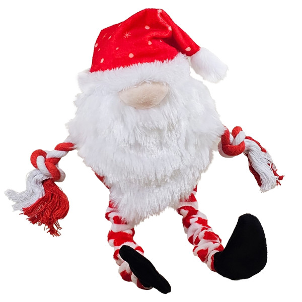 Xmas Nobby Świąteczna pluszowa zabawka dla psa 43cm - krasnal z piszczałką i elastycznymi nogami - Nobby zdjęcie 1