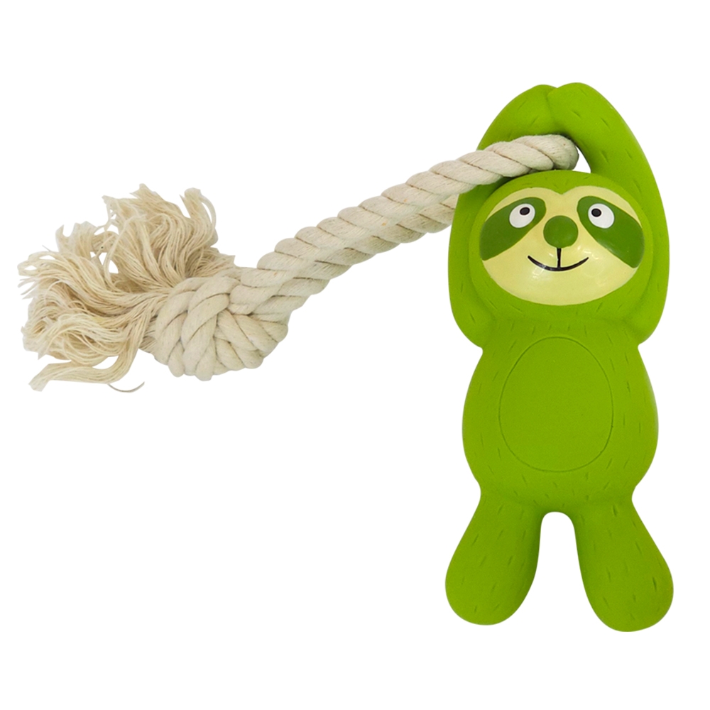 Lateksowa zabawka dla psa Nobby Animals 15-29cm - leniwiec z liną - Nobby zdjęcie 1