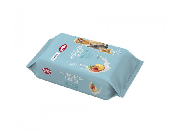 Cleaning wipes chusteczki czyszczące dla zwierząt Nobby z zapachem brzoskwiniowym 15szt/op. - Nobby zdjęcie 1