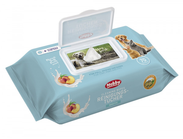 Cleaning wipes chusteczki czyszczące dla zwierząt Nobby z zapachem brzoskwiniowym 70szt/op. - Nobby zdjęcie 1