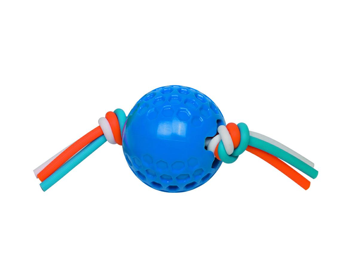 Piłka z silikonowymi sznurkami 7,5cm niebieska - Nobby zdjęcie 1