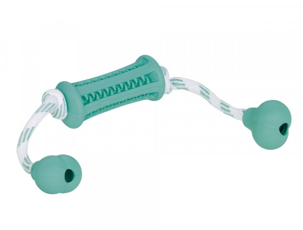 Zabawka dla psa Nobby Detal Line Rubber toy with mint 37cm - miętowa, gumowy walec ze sznurkiem - Nobby zdjęcie 1