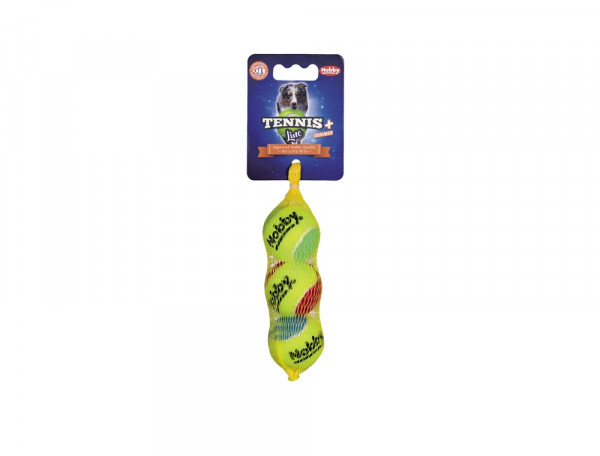 Zabawka dla psa Nobby Tennis Line Ball with squeaker "XS" Ø 4,5cm (3szt siatka)- tenisowa, dwukolorowa piłka z piszczałka  - Nobby zdjęcie 1