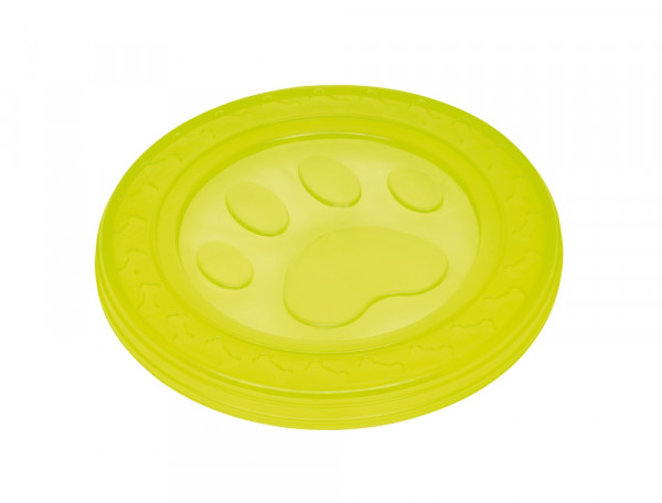 Zabawka z gumy termoplastycznej dla psa Nobby TPR Fly Disc "Paw" Ø22cm-żółty, latający, pływający dysk - Nobby zdjęcie 1