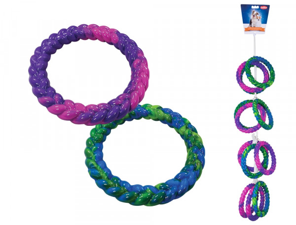 Zabawka z gumy termoplastycznej dla psa Nobby TPR Rings 14,5cm- kolorowy, pływający ring  - Nobby zdjęcie 1