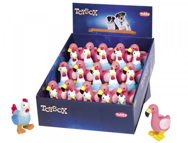 Lateksowa zabawka dla psa Nobby Flamingo and Coch 10-11cm - flaming i kogut - Nobby zdjęcie 1