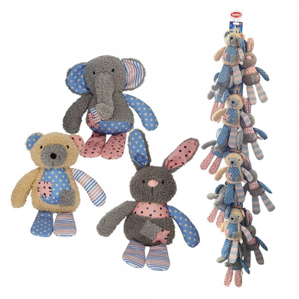 Pluszowa zabawka dla psa Nobby Strip plush animals 26-32cm - pluszowo-materiałowe zwierzątka z piszczałką i szeleszczącymi elementami - Nobby zdjęcie 1