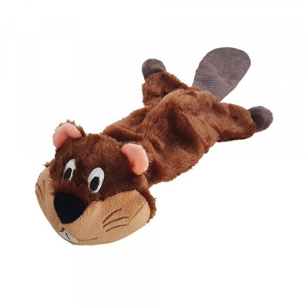 Pluszowa zabawka dla psa Nobby plush beaver flat small 45cm - pluszowy, płaski bóbr z szeleszczącymi elementami i piszczałką - Nobby zdjęcie 1