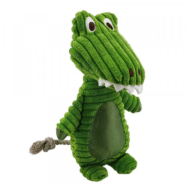 Pluszowa zabawka dla psa Nobby plush animal with rope  Crocodile 28cm - pluszowy krokodyl z piszczałka i ogonem z liny - Nobby zdjęcie 1