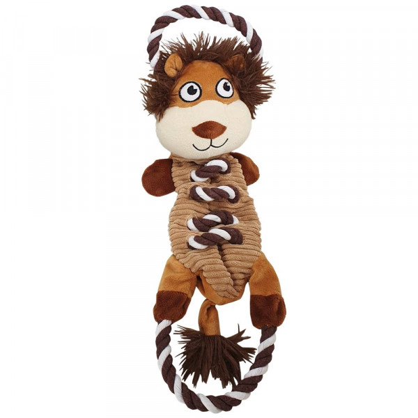 Pluszowa zabawka dla psa Nobby plush animal with rope inside Lion 47cm -pluszowy lew z liną w środku i na zewnątrz oraz piszczałką - Nobby zdjęcie 1