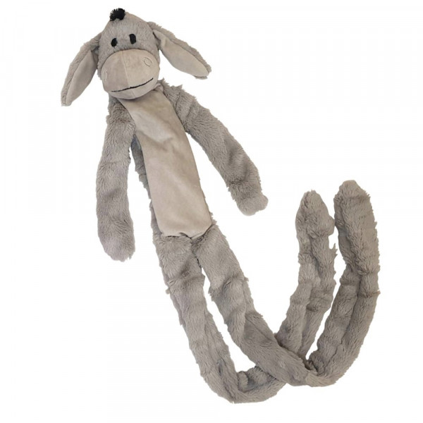 Pluszowa zabawka dla psa Nobby plush animal LONG Donkey 105cm -długa, pluszowy osioł wypełniony sznurem z piszczałką i trzeszczącymi elementami - Nobby zdjęcie 1