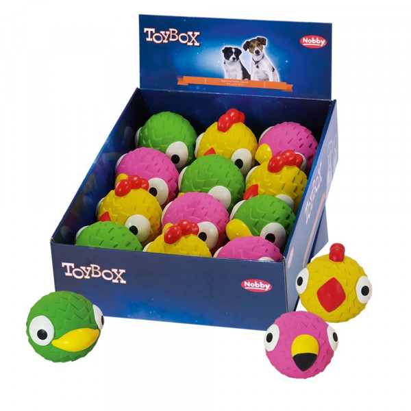 Lateksowa zabawka dla psa Nobby Bird Faces 8,5-10cm - piłka z twarzą ptaka - Nobby zdjęcie 1