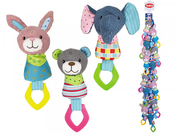 Pluszowa zabawka dla psa Nobby Strip plush animals 21-25cm - pluszowe zwierzęta z piszczałka, szeleszczącym korpusem i plastikowym pierścieniem - Nobby zdjęcie 1