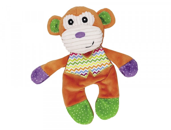 Pluszowa zabawka dla psa Nobby plush toy flat Monkey 21cm - pluszowa, płaska małpa z szeleszczącymi elementami i piszczałką - Nobby zdjęcie 1