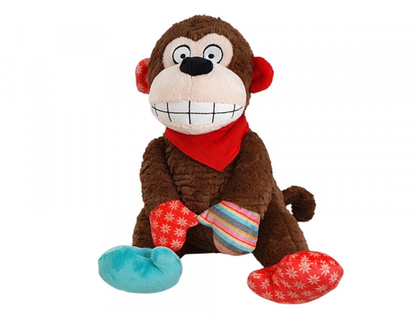 Pluszowa zabawka dla psa Nobby plush animal monkey 25cm - pluszowa małpka z piszczałką - Nobby zdjęcie 1