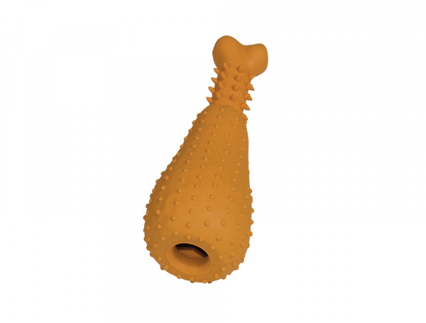 Zabawka dla psa Nobby Rubber Line Chicken Leg small 15.5cm - gumowe małe udko z otworem na przysmaki - Nobby zdjęcie 1