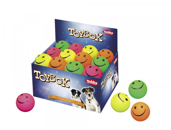 Zabawka dla psa Nobby Foam Rubber Ball Smiley Ø 7,2cm- pływająca piłka z pianki gumowej z uśmiechem - Nobby zdjęcie 1