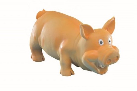 Lateksowa zabawka dla psa Nobby Pig 21cm - brązowa świnka ze specjalnym dźwiękiem 🎶 - Nobby zdjęcie 1