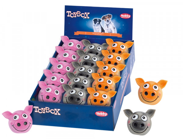 Lateksowa zabawka dla psa Nobby Pig Ball 8cm - piłka głowa świnki - Nobby zdjęcie 1