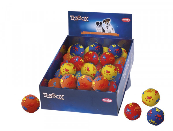 Lateksowa zabawka dla psa Nobby Paw Balls 6,5cm - kolorowa piłka w łapki - Nobby zdjęcie 1