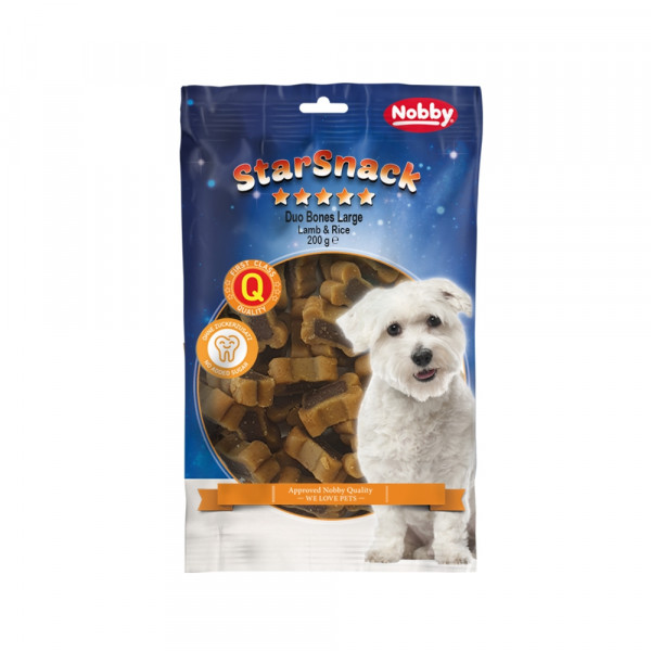 Przysmak dla psa Starsnack Duo Bones Large Lamb & Rice Nobby 200g - duże kostki z jagnięciną i ryżem - Nobby zdjęcie 1