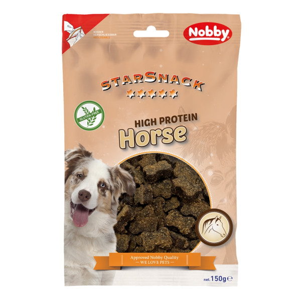 Przysmak dla psa Starsnack Horse HP Bones 150g Nobby - bezglutenowe mięsne kostki z koniną - Nobby zdjęcie 1