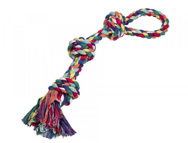 Zabawka dla psa Nobby Playing rope 60cm, 580g - 100% bawełniany podwójny sznur z trzema węzłami  - Nobby zdjęcie 1
