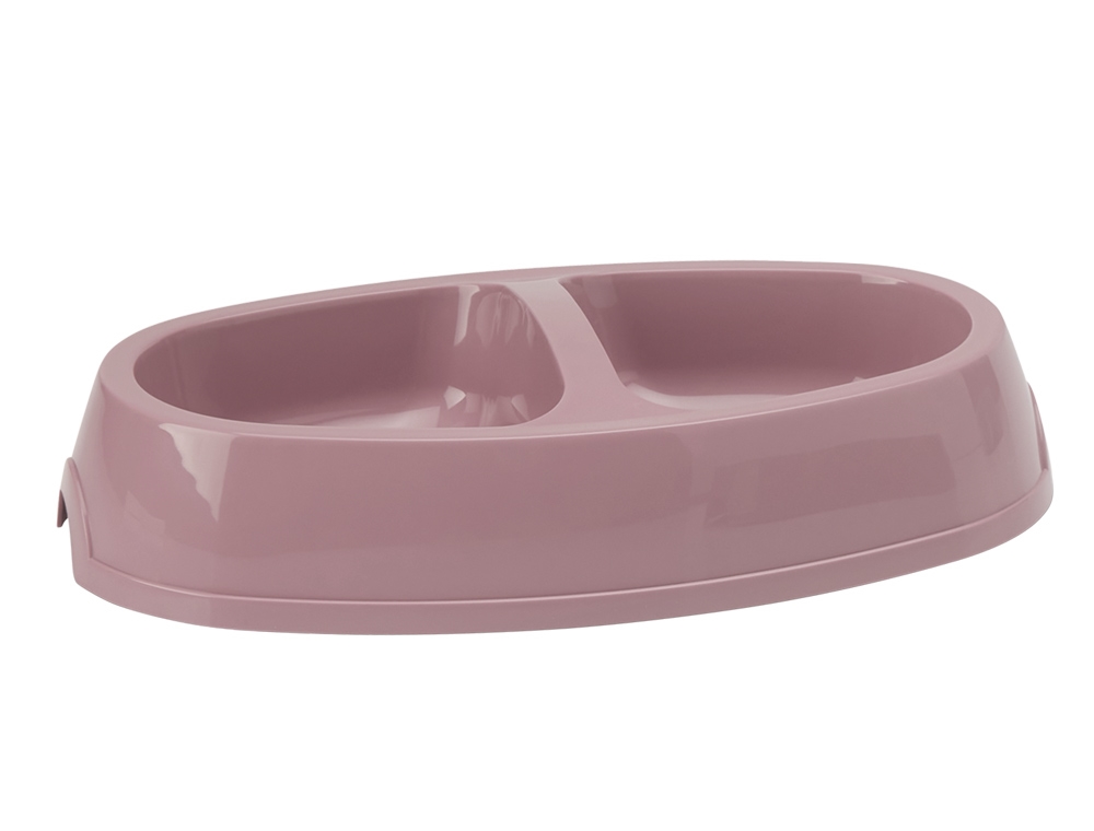 Podwójna miska dla psów i kotów Nobby "Picnic " z wytrzymałego plastiku mix kolorów 2x0,40l / 30,5x17 cm - Nobby zdjęcie 1