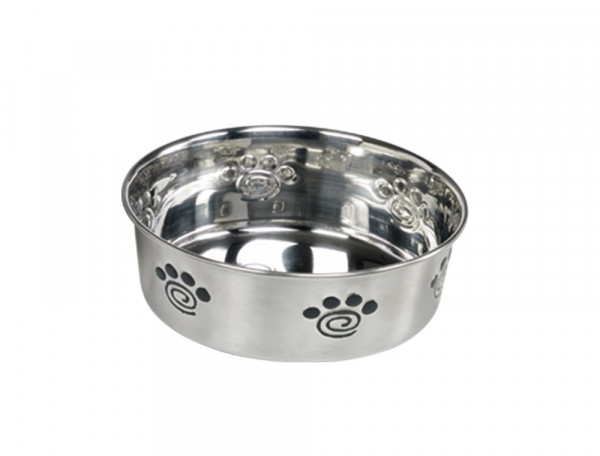 Miska metalowa z ciężkiej stali nierdzewnej z łapkami na gumie Nobby 1,90L  Ø 20,5 cm - Nobby zdjęcie 1