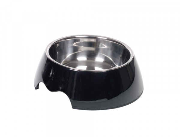 Miska Nobby z melaniny "Nobly" czarna  z wyjmowaną miską ze stali nierdzewnej  0,35L  Ø 17,5x6,5 cm - Nobby zdjęcie 1