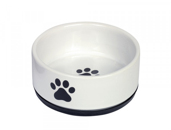 Miska ceramiczna Nobby dla psa/kota "Paw " biała z łapką 0,4l  Ø 14x6,5cm - Nobby zdjęcie 1