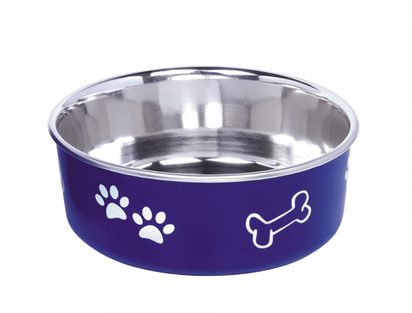 Miska Nobby "Fusion" niebieska ze wzorem 0,94 L  Ø 16 cm (metalowo-plastikowa) - Nobby zdjęcie 1